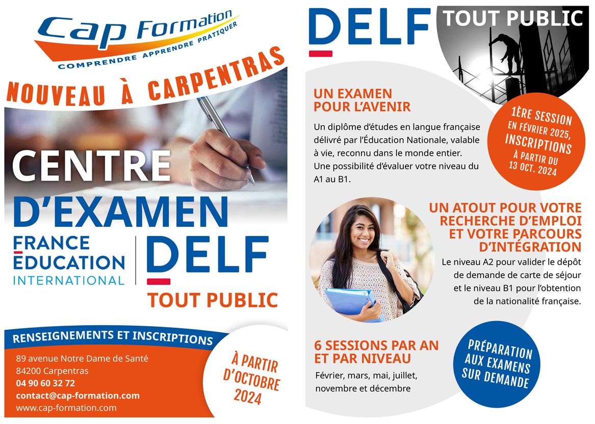 Centre d'Examen DELF Carpentras Cap Formation